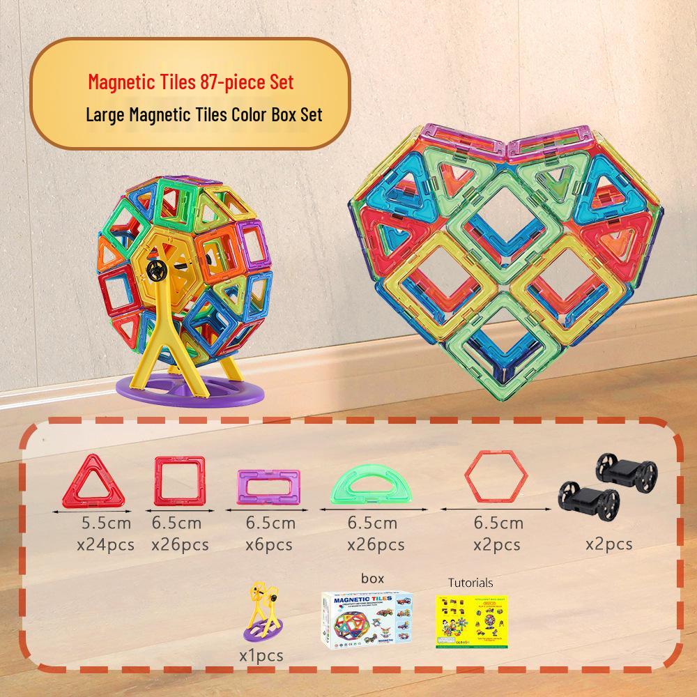 Xinming Large Magnetic Building Blocks - Colorful Educational Tiles & Sticks