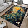 1pc peacock abstract Carpet Anti Slip Polyester Floor Mat for office.Bedroom