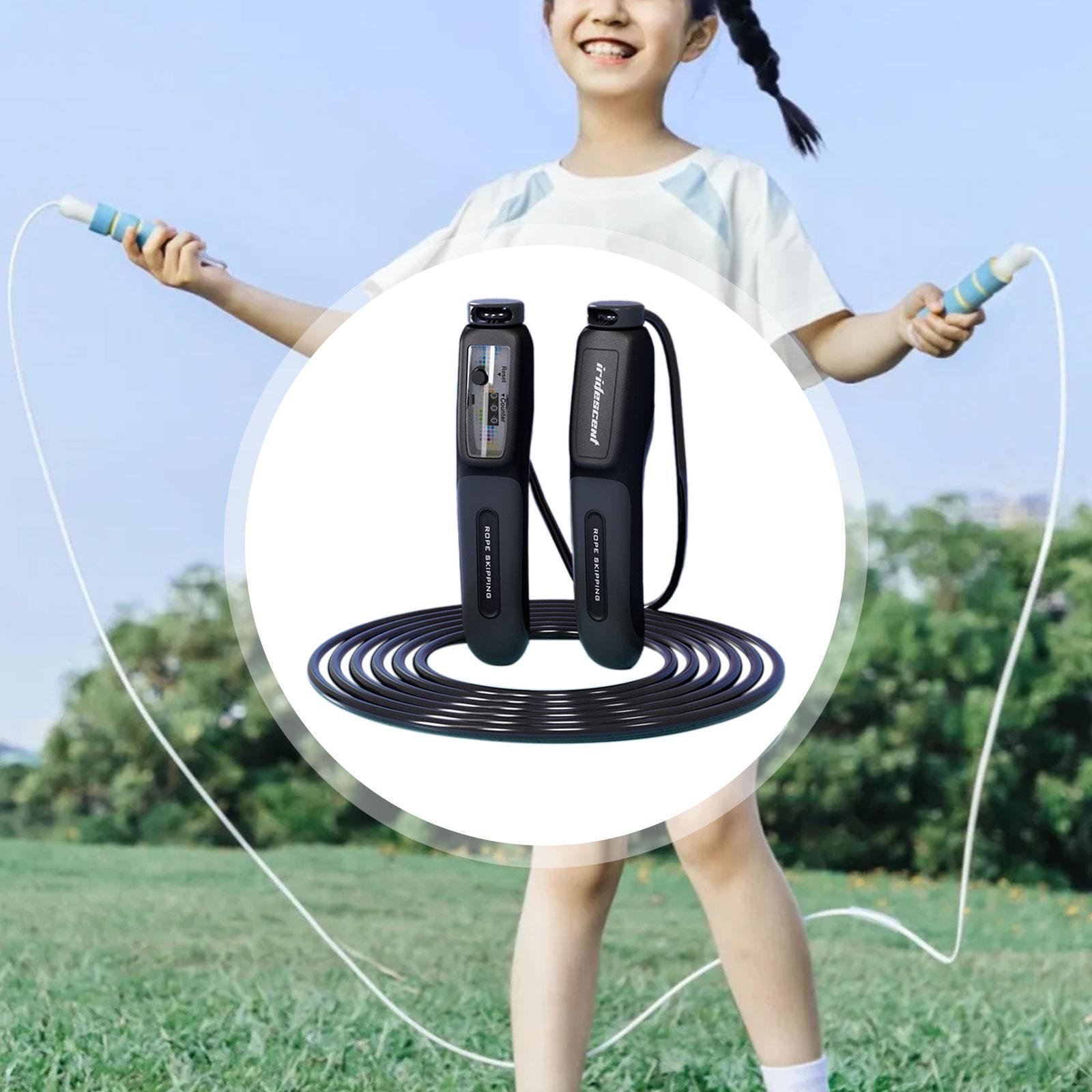 

Kids Jump Rope Adjustable Comfortable Grip Ergonomic Handle Fitness Equipment with Counter for чёрный