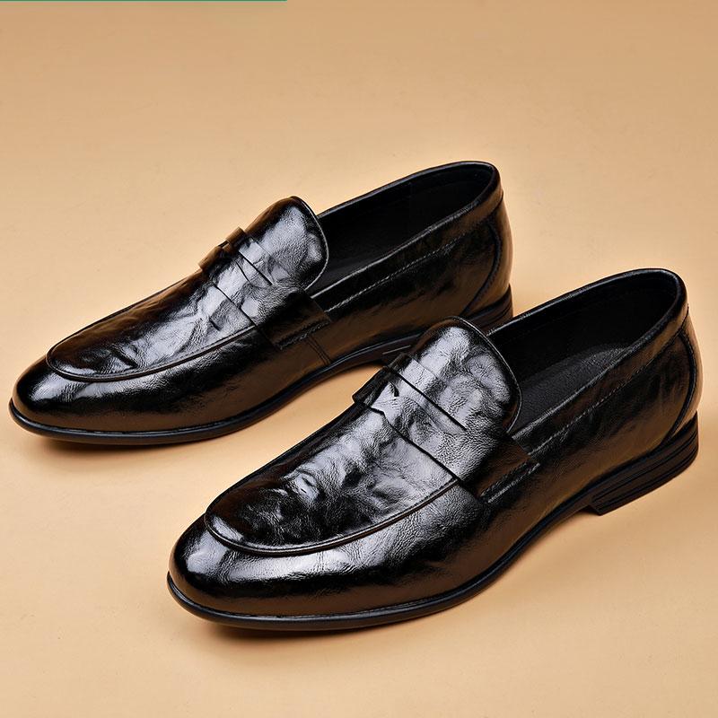 2025New Classic Brand Casual Leather Loafers Men High Quality Outdoor Breathable Slip On Driving Shoes Soft Bottom Designer Shoe