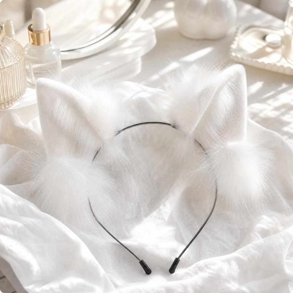 Ohren-Stirnband aus Kunstfleece, weiches, tierisches, verspieltes Kopfschmuck für Cosplay,