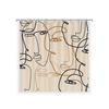 Minimalist Line Shower Curtain With 12 Hooks, 100% Waterproof, Modern Bathroom Decor, Housewarming Gift
