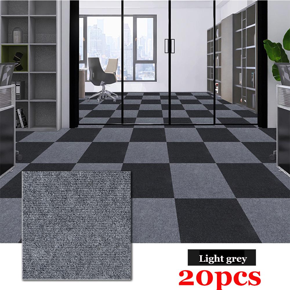 20pcs DIY Self Adhesive Carpet Floor Tiles Sticker Square Rugs Peel And Stick Mat Flooring For Kitchen Home Decor Carpets
