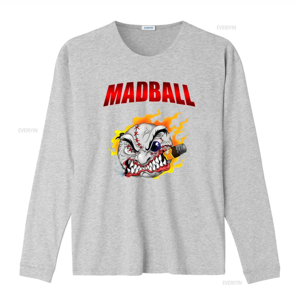 Madball Mad Ball Logo T Shirt Unique Design with Flaming and Bold Font Perfect for Streetwear Enthusiasts Vintage Washed