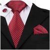 Men' CLASSIC TIE 8.5 ELEGANT JACQUARD POCKET SQUARE + CUFFLINKS SET