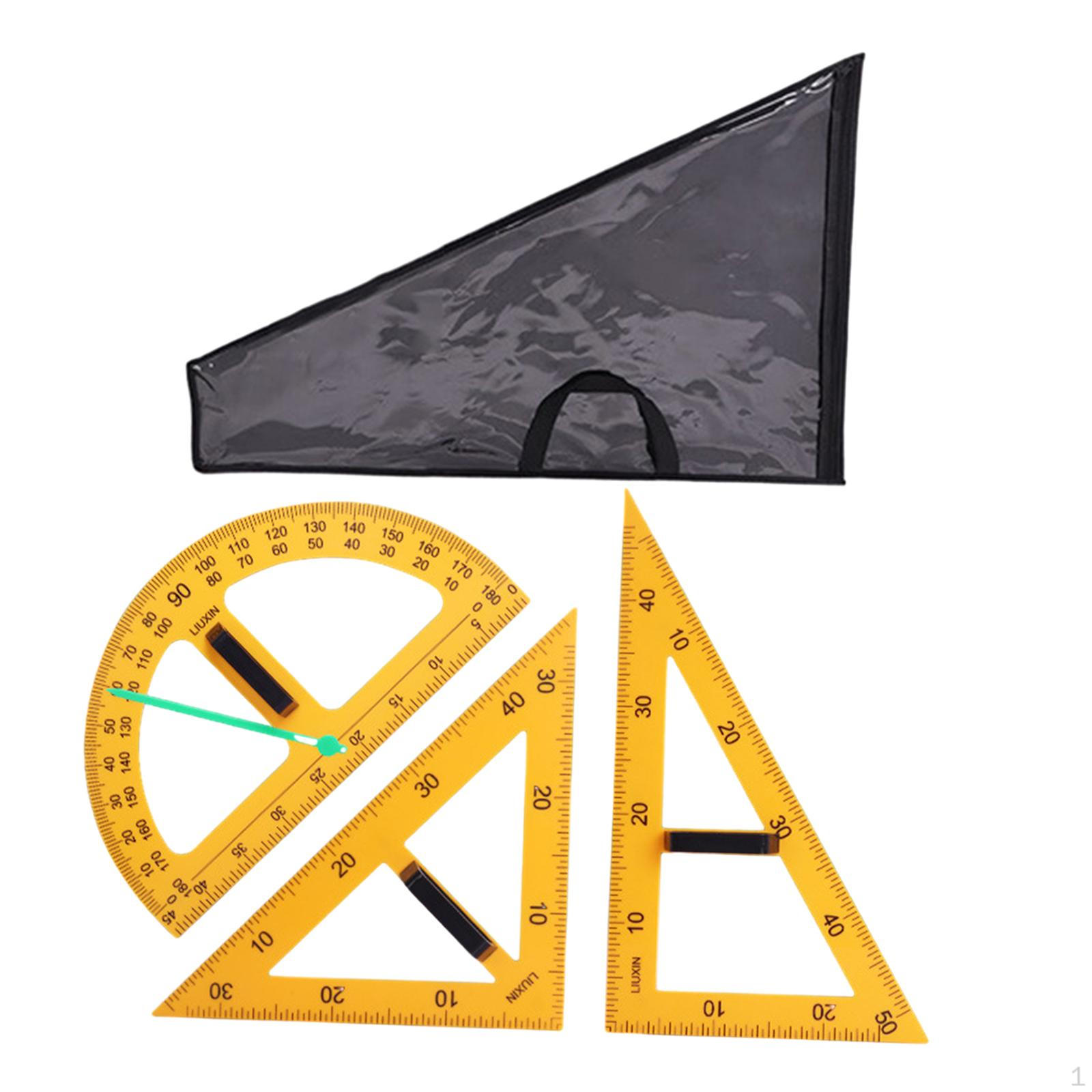 

Наборы линеек для математической геометрии, многофункциональные обучающие линейки, канцелярские принадлежности для измерения углов с сумкой для хранения 3pcs