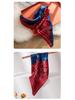 Elegant Autumn Red & Blue Patchwork Mulberry Silk Scarf - Versatile Women's Fashion Accessory