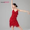High-End Women's Latin Dance Tassel Dress - Sexy Adult Performance and Competition Costume