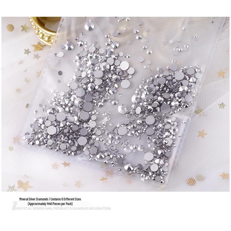 Nail Art Decorations: 1440 Mixed Crystal Glass Rhinestones, Colored Flat-Backed for DIY