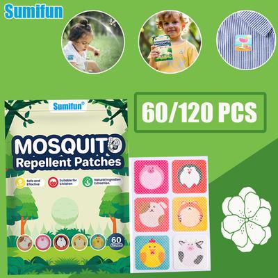 60/120PCS Cartoon Mosquito Patch Natural Non Toxic Mosquito Repellent Children Anti-Itching Repellent Patch Summer Outdoor Essential.