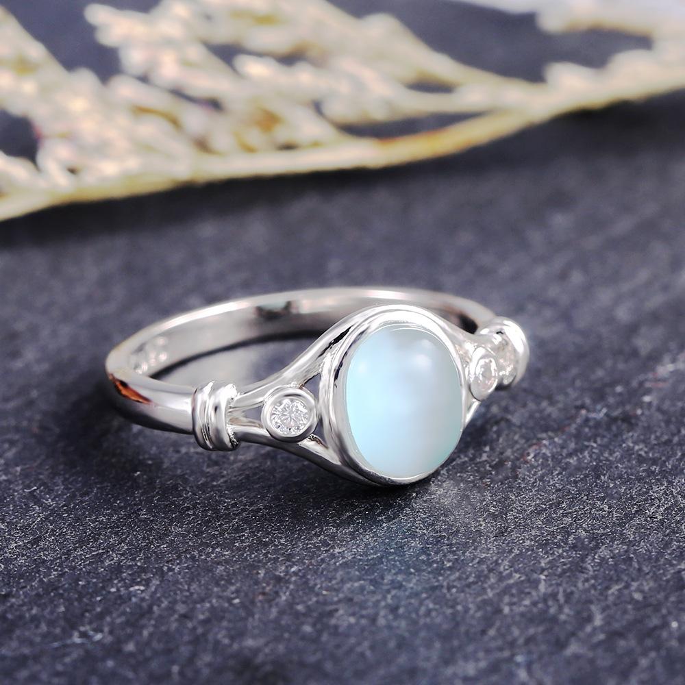 

Кільце бірюзового кольору у простому атмосферному стилі, жіноча універсальна модна прикраса No. 10 синій