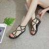 Fashion 2025 Summer New Style Flat Sandals Women Soft-soled Comfortable and Lightweight Slip-on Shoes Open Toe Toe Verano Zapatos Mujer