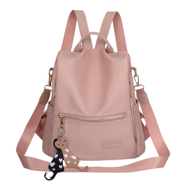 Women's Handbag and Backpack New Female Backpack Simple Classic Style Contrast Color Large Capacity Casual Shoulder Bag with Pendant for Women Ladies