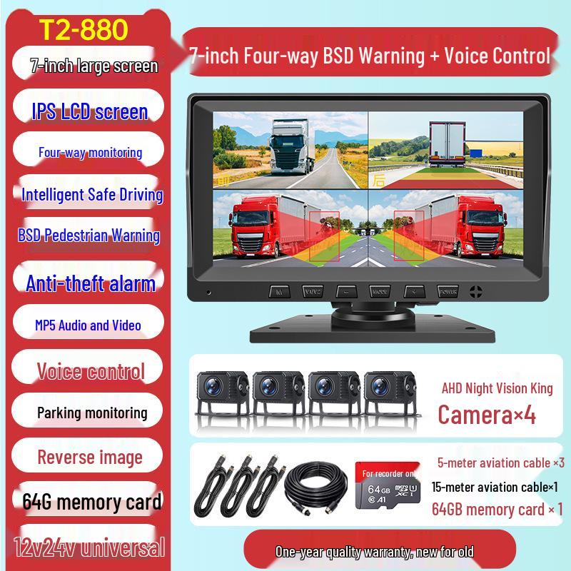 4K HD 360° Panoramic Dash Cam with Night Vision, Front & Rear Dual Recording, No-Wire Installation, Parking Monitor