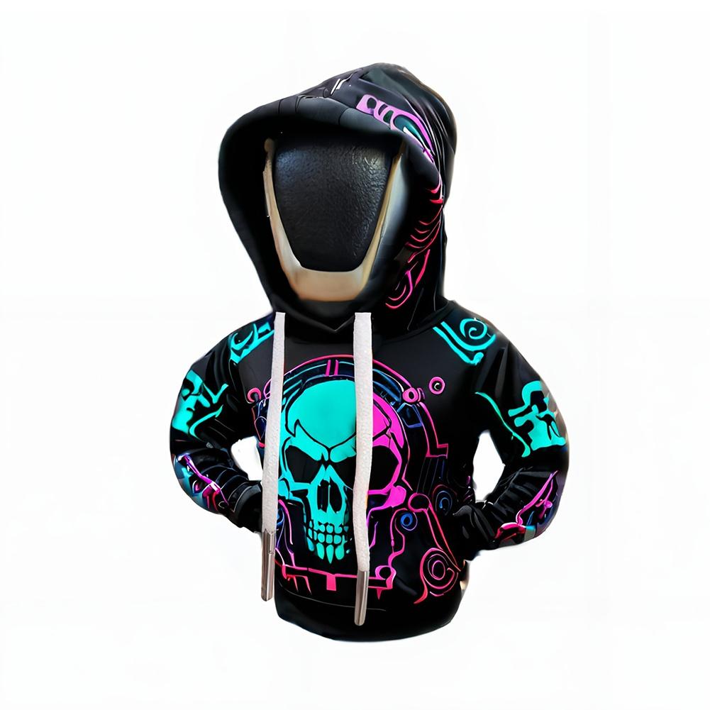 Creative Skull Car Gear Lever Hooded Clothes Car Gear Lever Cover Small Hoodie Car Interior Gear Shift Cover