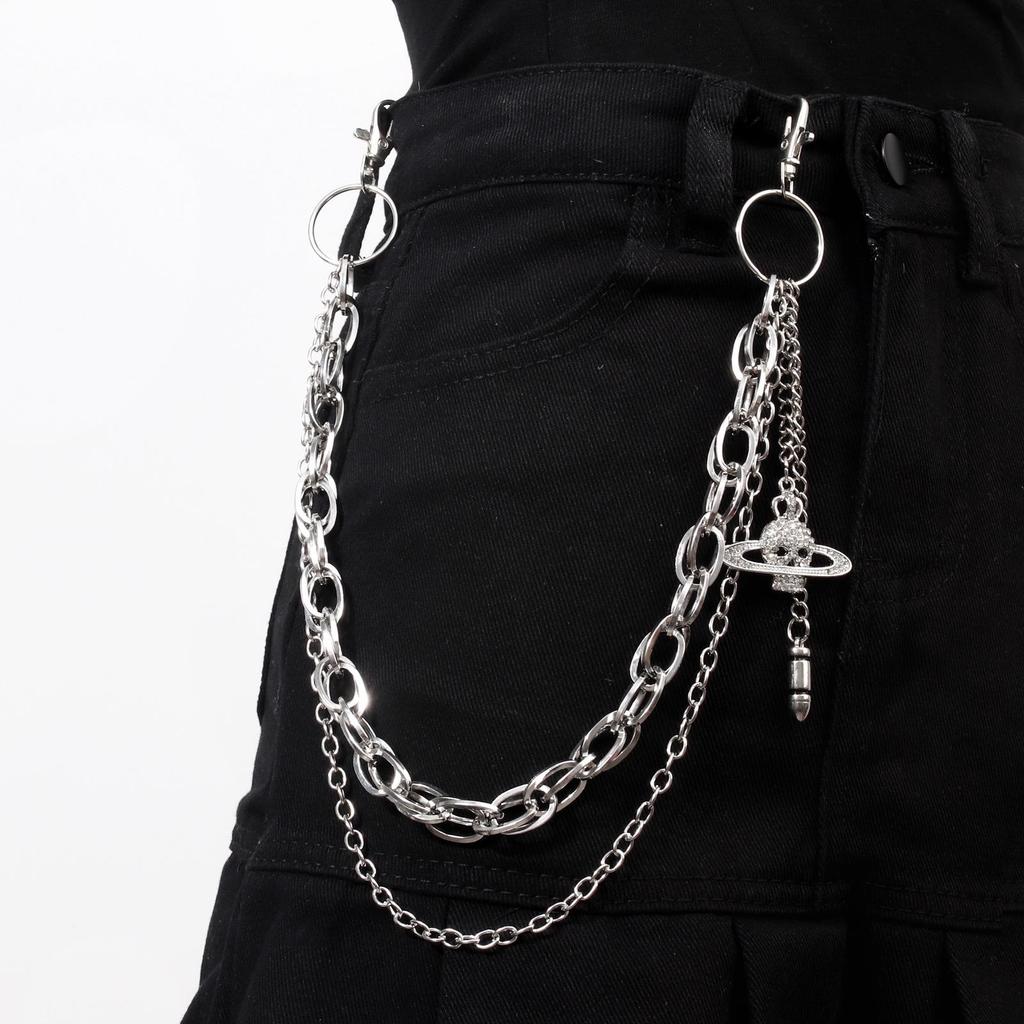 Trendy Unisex Punk Hip-Hop Jeans Waist Chain - Versatile Metal Pants Accessory