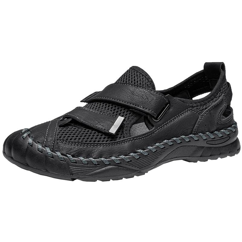 Men Hand Stitched Large Size Closed Toe Hand Stitched Large Size Sandals Lightweight Comfortable Casual Commuting Travel Footwear