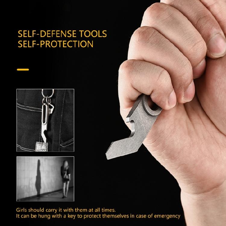 Everyday Carry Gear Miniature Survival Tool For Outdoors Adventure Featuring 5 In 1 Bottle Opener Pry Bar And Keyring