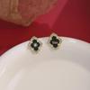 Vintage French Retro Diamond Lace Rhombus Earrings - Light Luxury & High-End Style