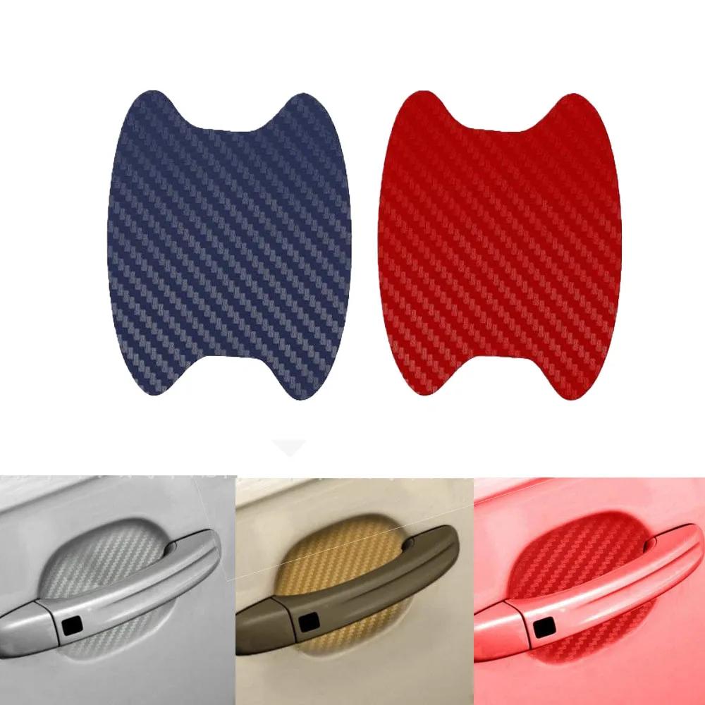 4-teiliges Set Autostyling Zierleisten Aufkleber Autotür Aufkleber Kohlefaser Kratzfest Abdeckung Auto Türgriff Schutzfolie Teile