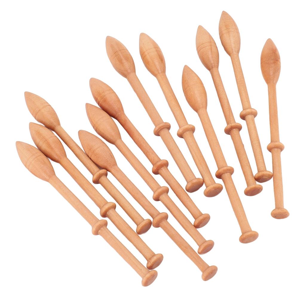 12 stücke Holz Spitze Spule Professionelle Spitze Robbin Weben Werkzeuge für Hand Stricken DIY Werkzeuge