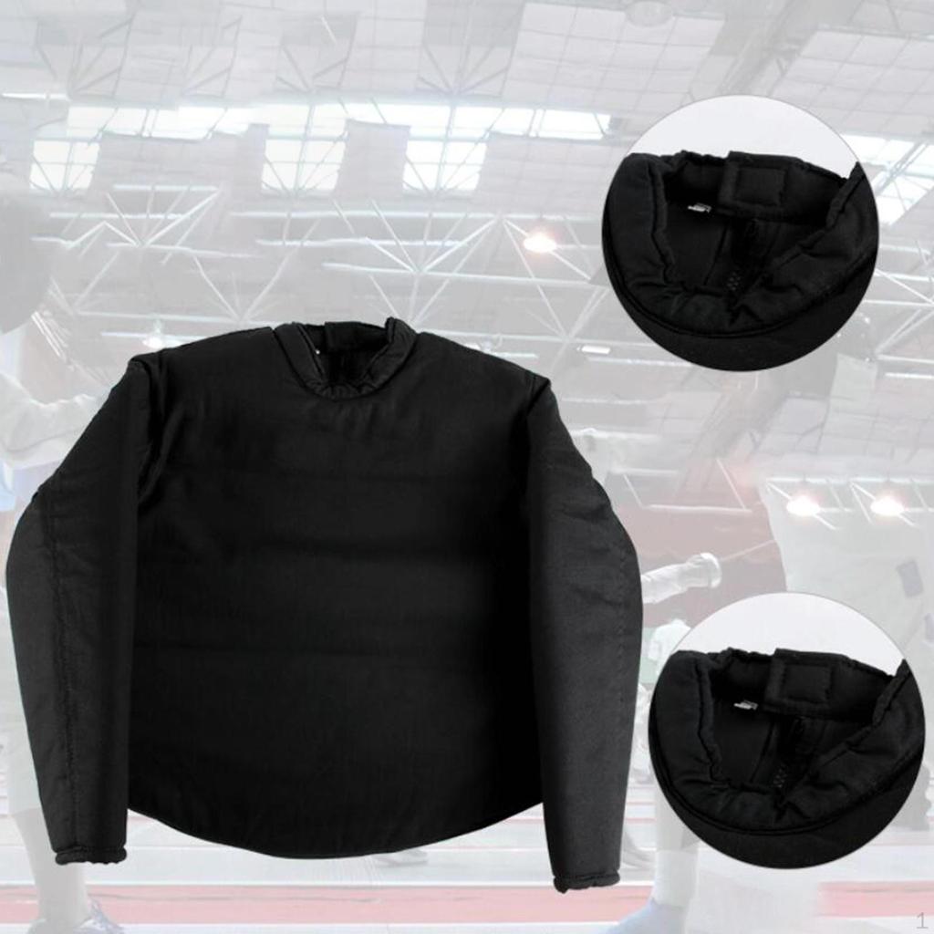Fencing Tutor Vest Long Sleeve Jacket Athletic Top with Zipper Suit Canvas for Playing Training