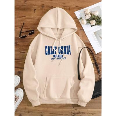 California Est 1776 San Francisco Men Women Hoodies Cute Pocket Pullovers Pattern Oversize Streetwear Fleece Couple Sportswear