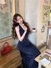 Kink Lace Neck Sling Floral Dress Women's Summer New Seaside Vacation Beach Dress