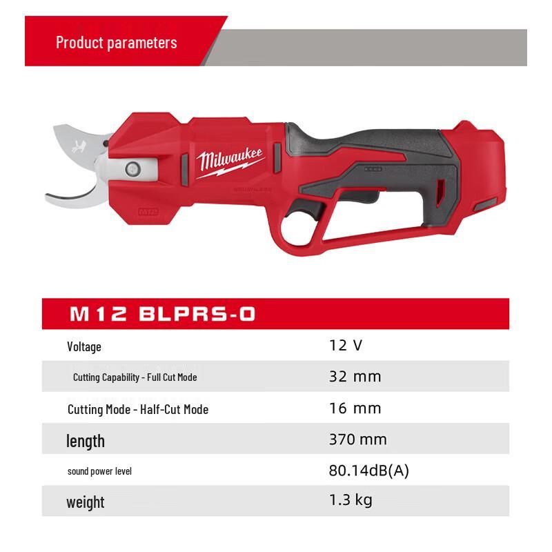 Milwaukee 12V Cordless Electric Pruning Shears CN plug (adapter included)