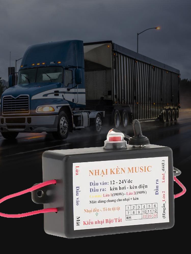 12-24V Car Truck Air Horn Controller Car Horn Controller 3/12 Sound Effects Car Motor Relay Music Box for Car Truck Marine Boat