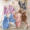 Autumn Winter Kids Lamb Wool Vest Children's Double Thick Warm Coat Checkered Pattern Baby Boys Girls Outdoor Plush Sleeveless Outerwear