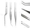 1pcs Cooking Tweezers Precision Kitchen Plating Tweezer Stainless Steel Curved Tongs for Baking Decorating Beauty