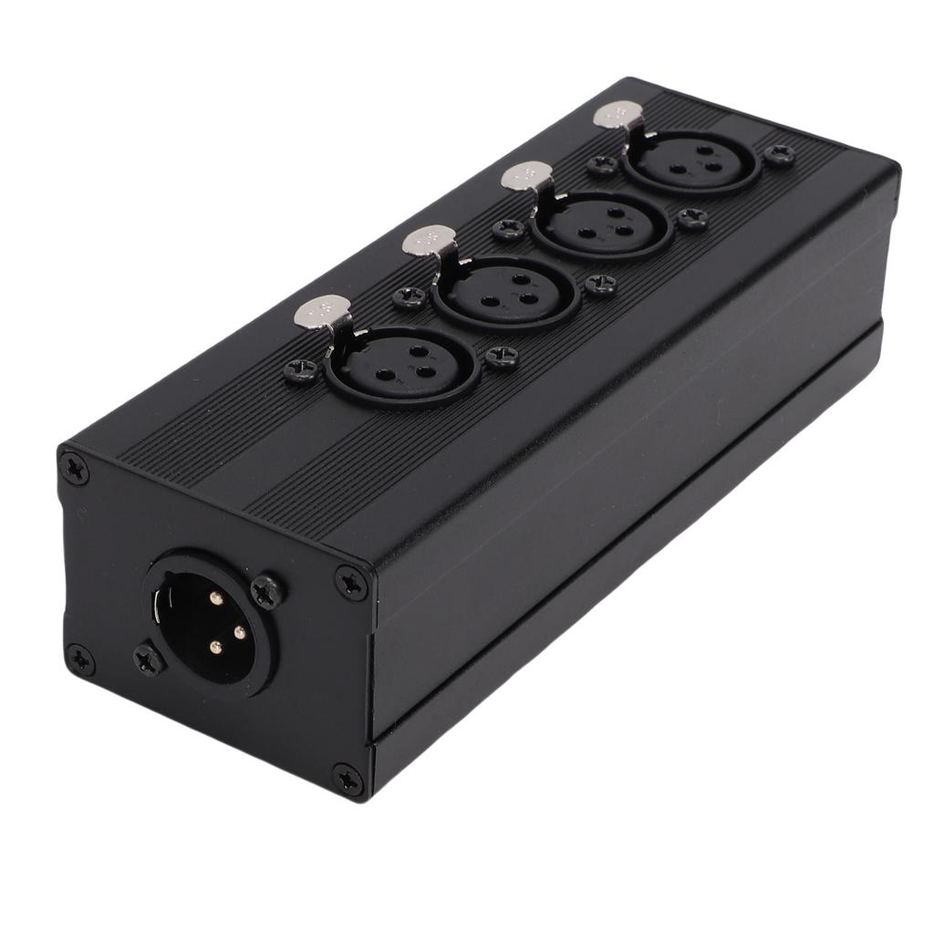 3 Pin XLR 1 Male To 4 Female Splitter Box One Input To 4 Output Parallel Connection Adapter Balanced Converter for Mixer Microphone PA System Stage
