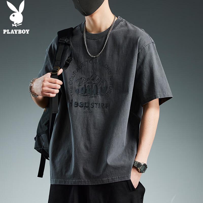 PLAYBOY Men s Pure Cotton Printed Short-Sleeve T-Shirt 4XL 2140₽