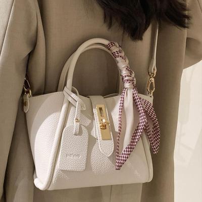 Women's New Fashion Shoulder Bags Retro Silk Scarf Straps Tote Bags Niche Korean Leisure Versatile High Capacity Crossbody Bags