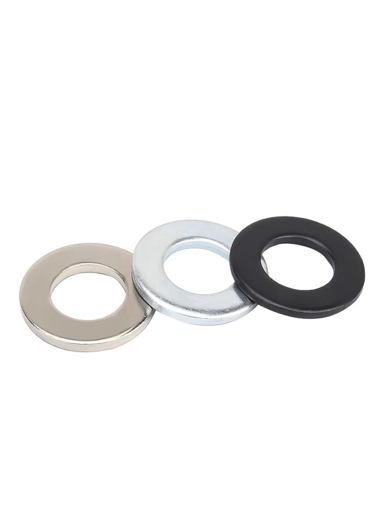 8.8 High-Strength Blackened Metal Flat Washer Spacer, Galvanized and Thickened, Sizes: M3-M12.