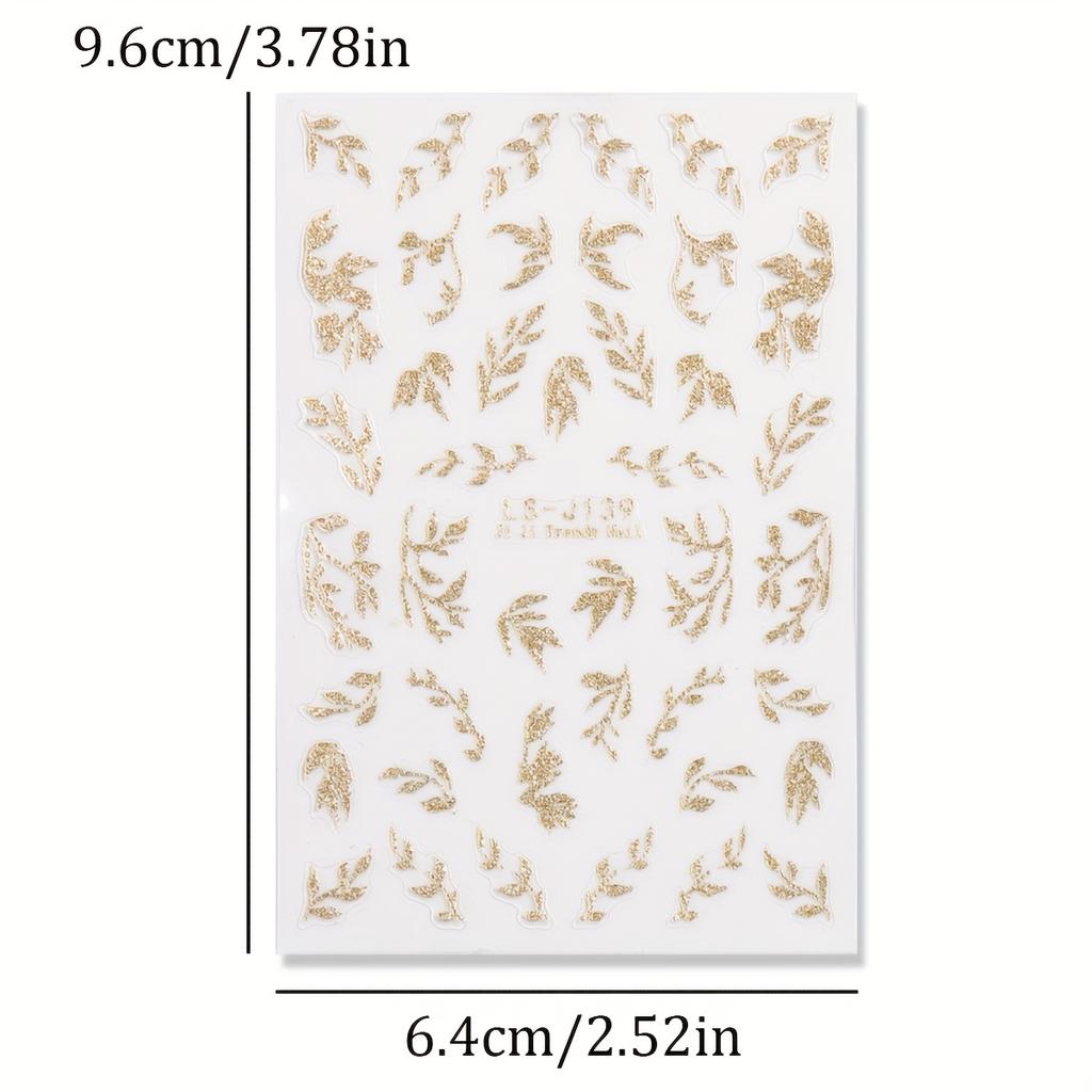 2 Stück Blatt Nagelkunst Aufkleber Selbstklebend Herbstblätter Muster Wasserdicht DIY Maniküre Dekoration Schönheitswerkzeuge für Frauen Mädchen