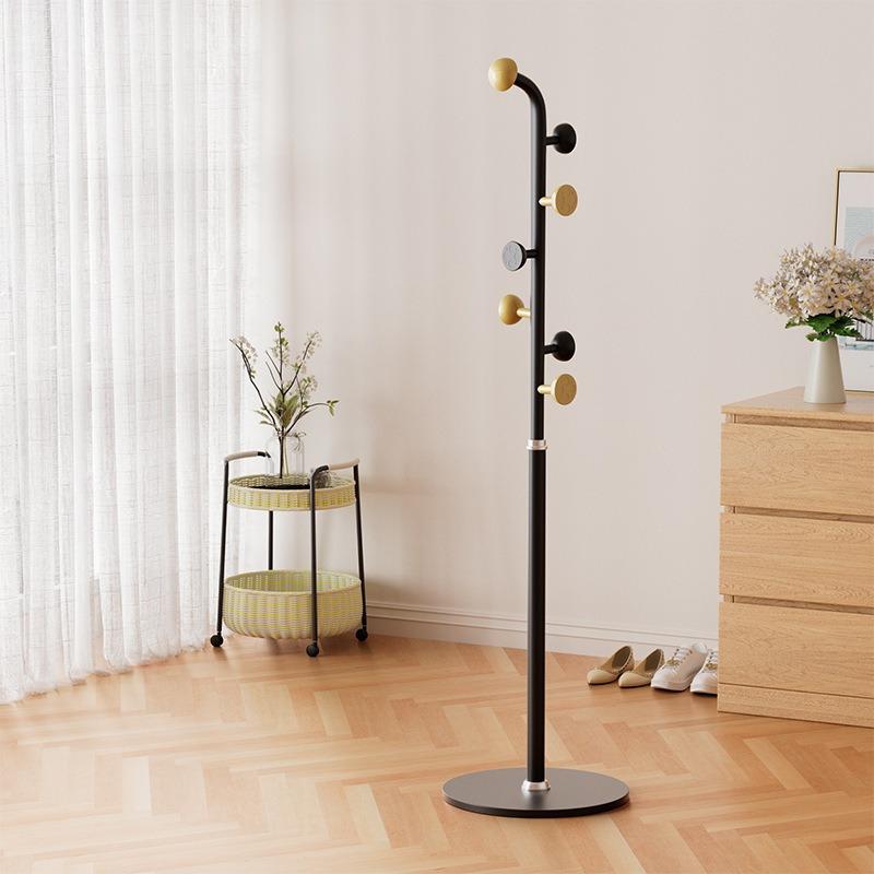 Simple new Chinese floor coat rack single pole hanger bedroom living room entrance hanging clothes rack