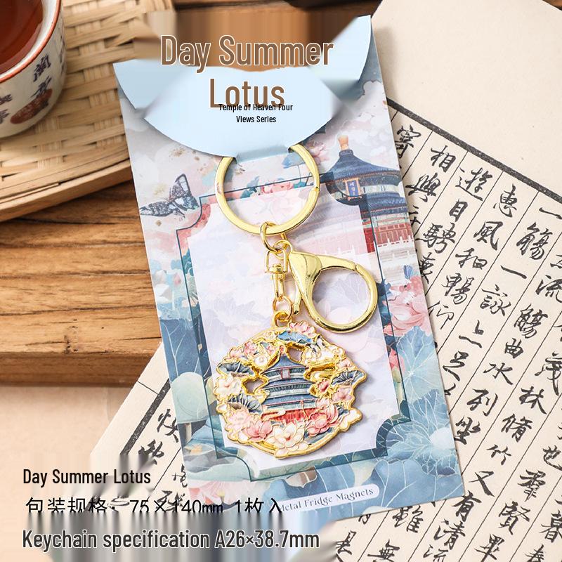 Original Design Beijing Elements Keychain & Bag Charm: Small Car Keyring Pendant Gift