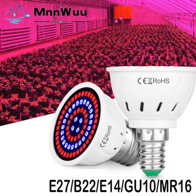Led E27 hidroponinė augimo lemputė B22 LED auginimo lemputė MR16 viso spektro 220 V augalų E14 gėlių sodinukų Fitolamp GU10