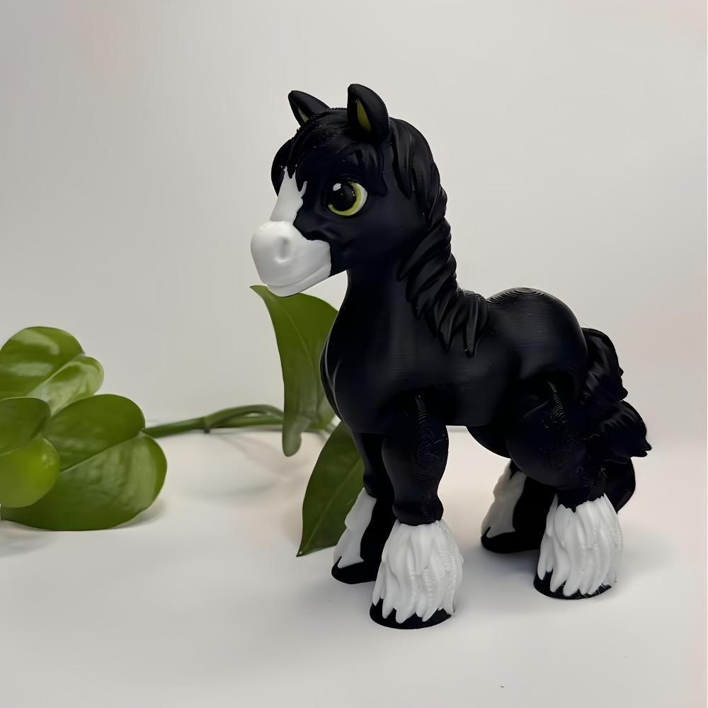 3D Printed Horse Pony Model Flexible Animals Toy Statue Movable Joints Home Office Decor Fidget Toys Stress Relief Animal Toys