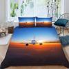 3D Airplane Pattern Bedding Set, Down Duvet Cover with Pillowcase, Single Double Bed, Queen King, Full Size Home Decoration Gift