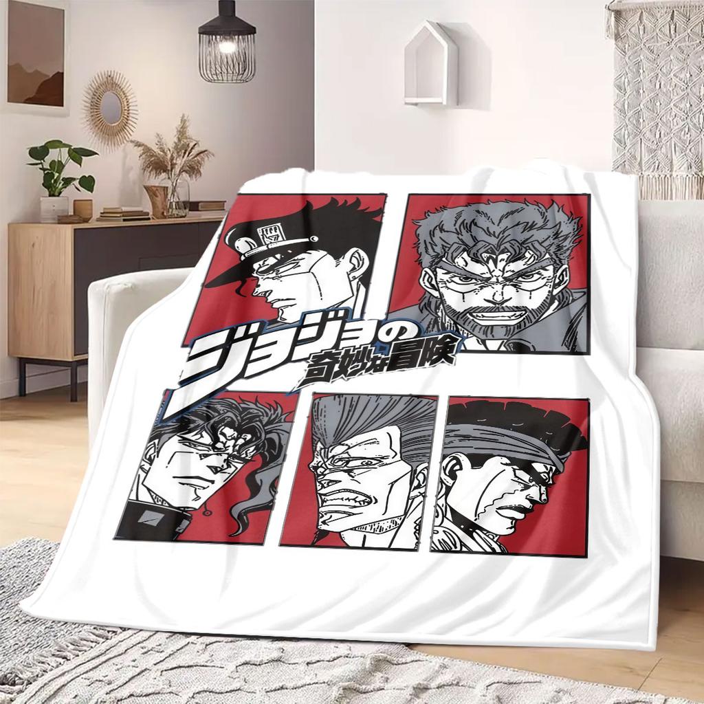 JOJO anime Flannel Blanket Warm,Comfortable,Suitable for Bedrooms,Sofas,Beds,Chairs,Picnics,Travel