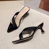 Summer Women Pointed  Pumps Sandals for Ladies Sexy Mules High Heels Slip-on Slippers Slides Shoes