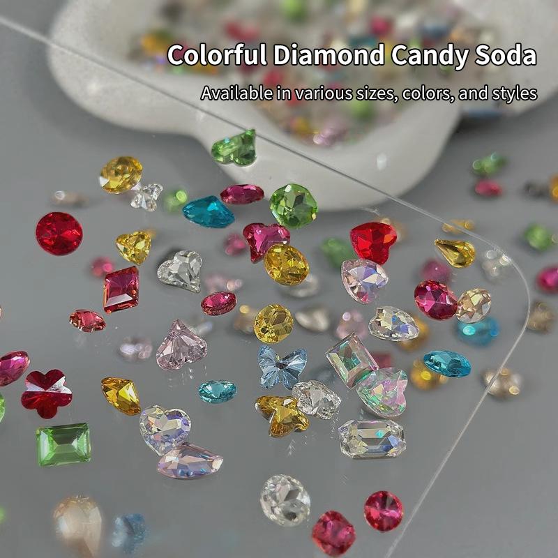 50Pcs Mix 3-10Mm Pointed Bottom Irregular Nail  Small Mixed Shape Glass Pile Drill Applies Diy Accessories