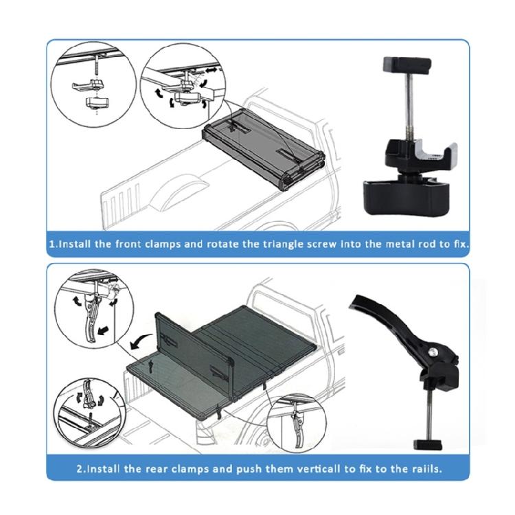 Replacement Parts for Hard Tri-Fold Tonneau Cover Kit T-Bolt, Rear/Front Clamp