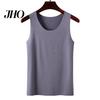 Women Seamless Ice Silk Vest Bottoming Sleeveless Pure Color Plus Size Stretchy Round Neck Dry Cooling Camisole Summer Dating Office Vacation