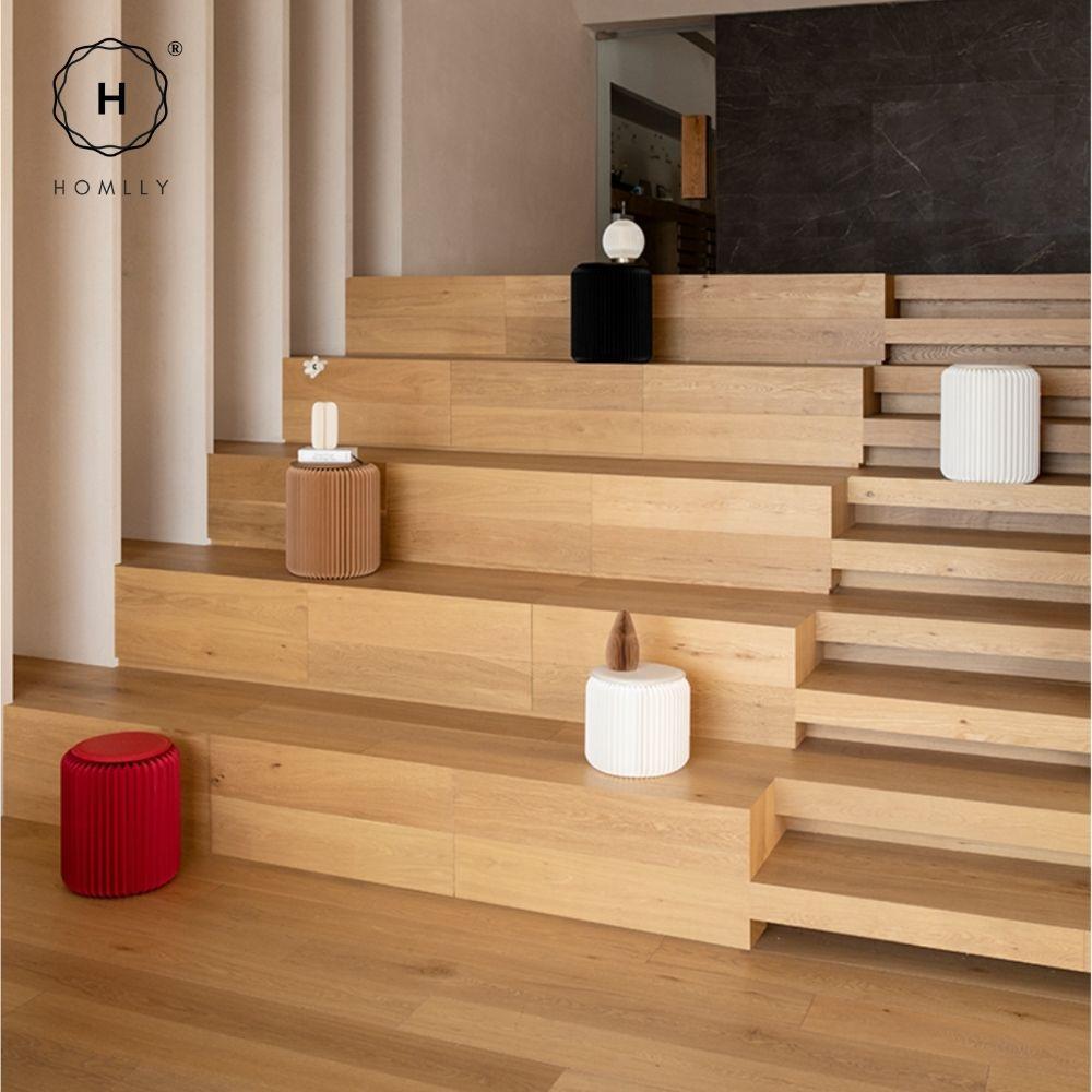 Homlly Eco Craft Paper Foldable Stool Chair with Cushion