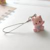 Kawaii Plush Cute Cat Keychain Flocking Animal Pendant Phone Lanyard Hanging Keycord Charm Key Chains DIY Accessories Girl Gifts