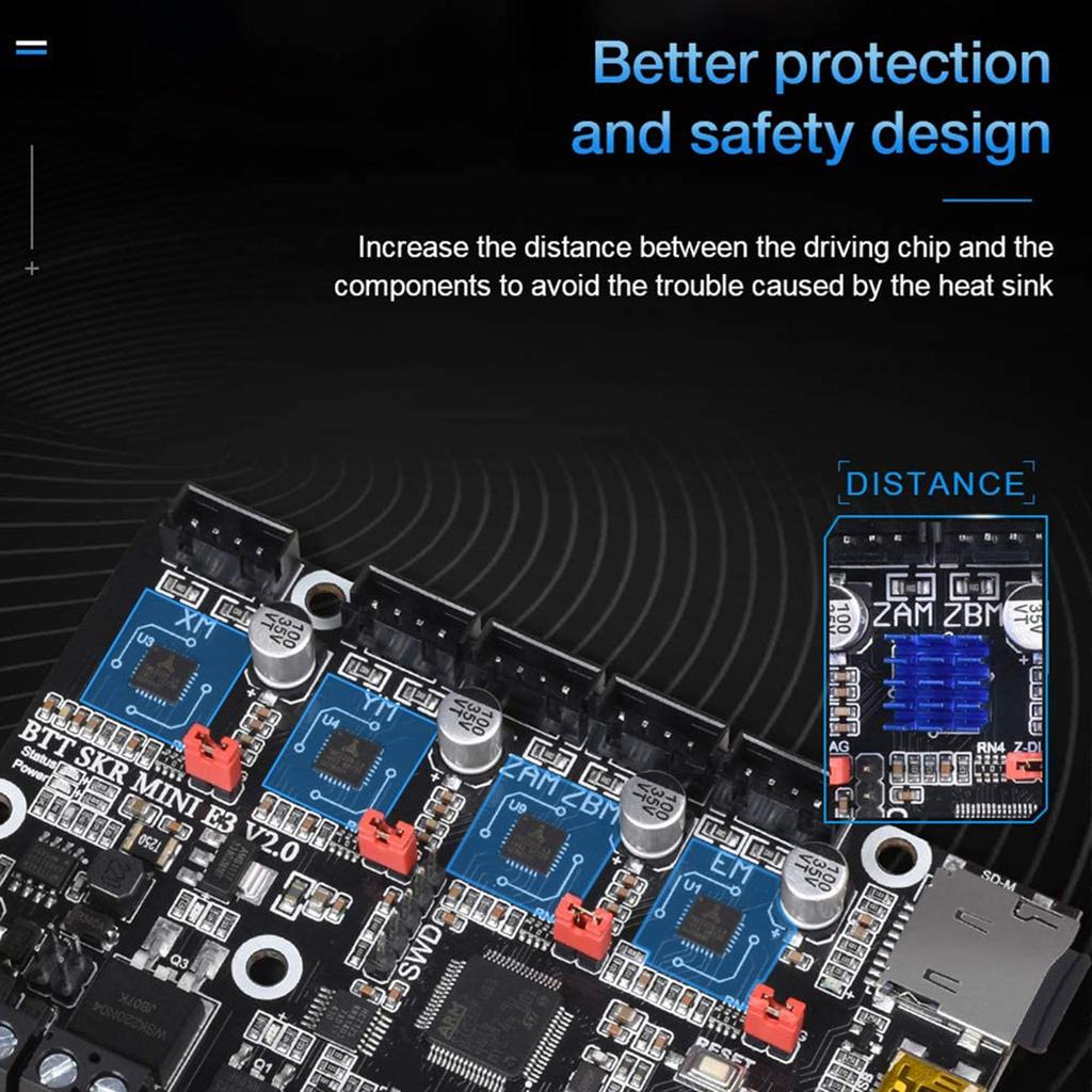 32Bit Silent Motherboard Integrated SKR Mini E3 V2.0 Control Board with TMC2209 UART-Stepper Motor Driver forEnder3 CR10